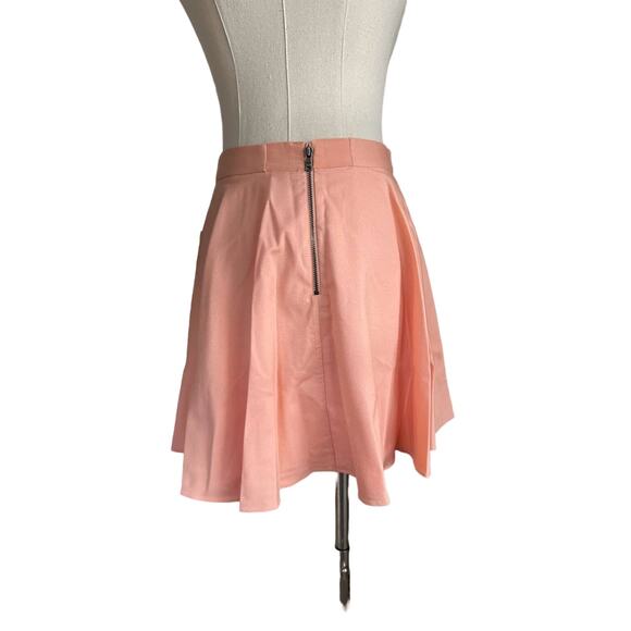 Alice + Olivia Pale Peach Pastel Pink/Coral Pleated Mini Skirt - Picture 8 of 12